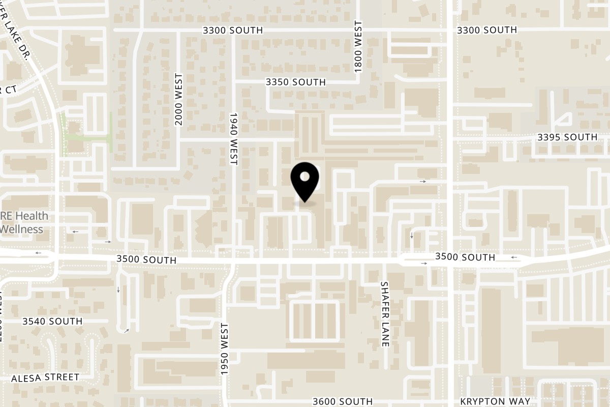 Map showing the location of Casa Peru on 1830 W 3500 S in West Valley City